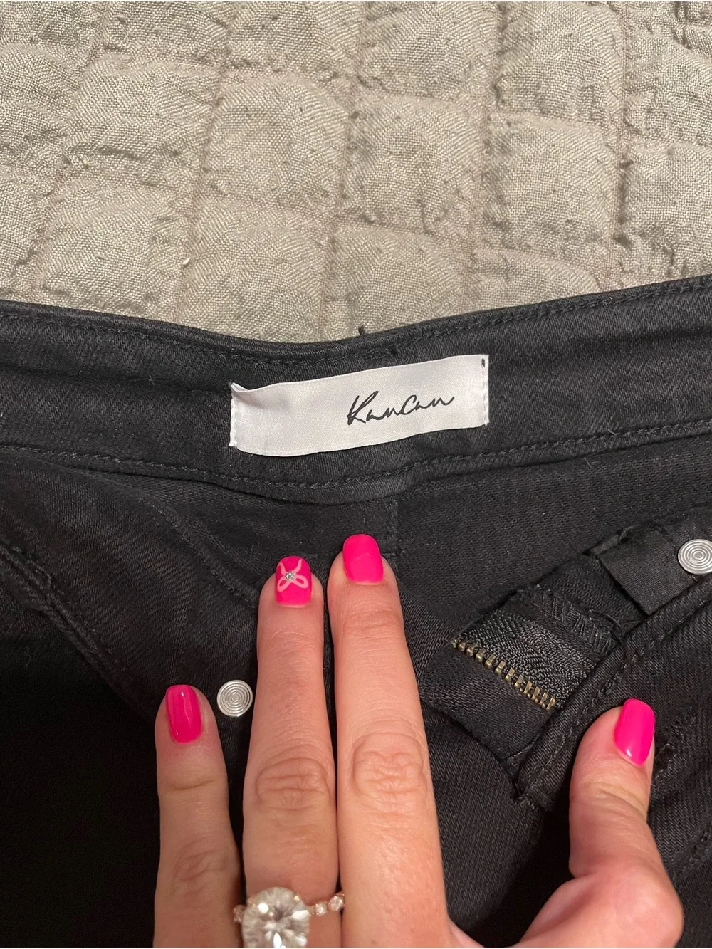 KanCan Black Distressed Frayed Hem Denim Shorts